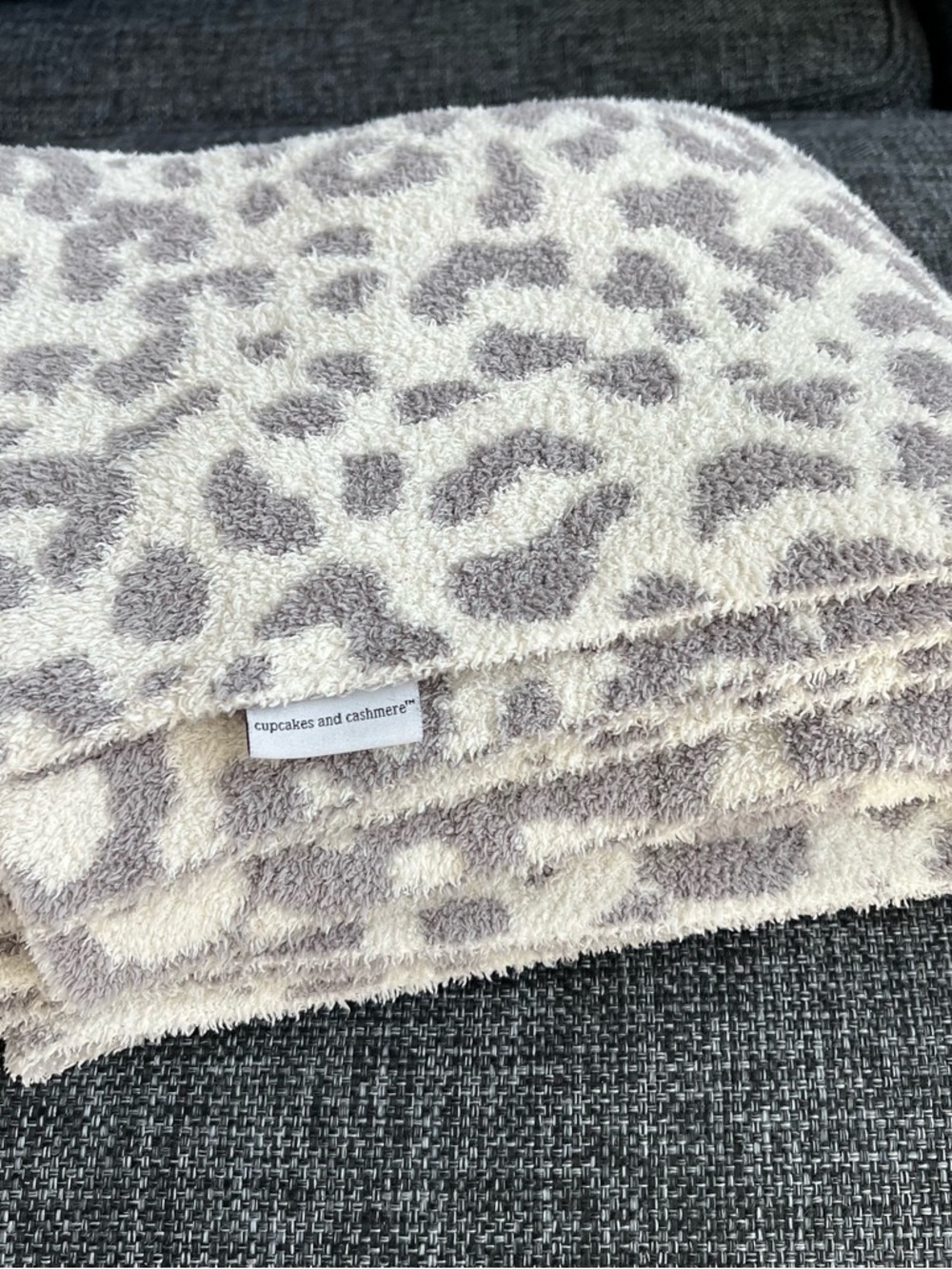 Cupcakes and Cashmere Grey Leopard Blanket - Picture 6 of 6